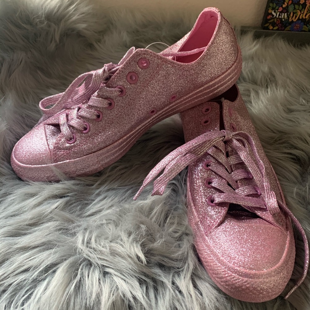 Pink glitter converse wm sz 11 men sz 9